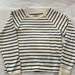 Madewell cream and navy striped long sleeve top. XS